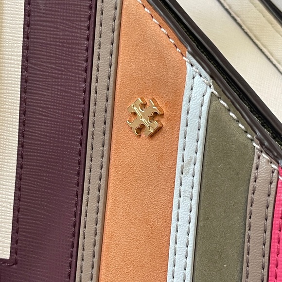 Tory Burch Robinson Strip Satchel Bag EUC - Picture 2 of 16